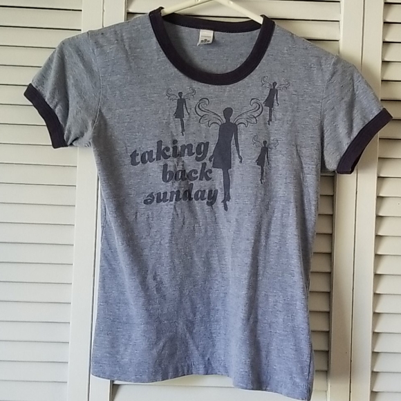 American Apparel Tops - Taking Back Sunday Angel Silhouette Ringer T-Shirt